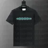 T-shirt de designer masculin 24SSSS Italie Lettre imprimé à manches courtes T-shirt Femmes Coton Tshirts T-shirts Blanc Black Stripe imprimé M-xxxl