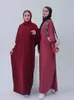 Ethnische Kleidung bescheidene solide Batwing Abaya Dubai Muslim Maxi Kaftan Kleider Palästina Thobe Frauen Ka Robe Caftan Marocain Femme Vestidos T240510