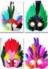 DIY Party Feather Mask Fashion Sexy Women Lady Halloween Mardi Gras Carnival Kolorowe kurczak z pióra Maski Prezent Drezno Shipp5101109