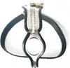 SM Female Stainless Steel Chastity Belt Locking Slave with Hole Metal Chastity Device BDSM Sex Toy (Color : Black, Size : 90-100cm)