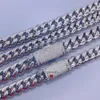 Designer halsband män kedja 8mm 10mm 12mm 14mm rostfritt stål kubansk kedja med sterling sier moissanite lås kubansk halsband