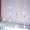 Moon Crystal Wind Chimes Windows ve Bahçe Zz için Gökkuşağı Makinesi Suncatcher