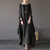 Casual Dresses Long Dress For Women Loose Large Size Sleeve O-Neck Wedding Party Midi Solid Young