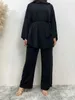 Ubranie etniczne Umiarkowane muzułmańskie kobiety moda nowa Abaya Zestaw Ramadan Turkey Dubai Islamski zestaw muzułmański Elegancki temperament Abaya Islamska sukienka T240510