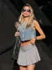 Skirts 2024 Y2K Pleated Skirt Grey Women's With Belt Slim Mini Shorts Women Clothing Official Store