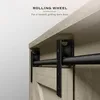 Boîtes de rangement sur les toilettes de l'organisateur de toilette avec une grange coulissante rail rond rond moderne style ferme de salle de bain 5 emplacements en bois en acier USA