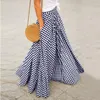 Spódnice bohemijskie spódnica Slim Slim Maxi Plaid Pockets Summer Casual A-Line Long Elegant Beach Streetwear