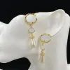 2023 New Hoop Earrings 패션 럭셔리 브랜드 디자이너 화려한 색상의 다이아몬드 진주 펜던트 팝 파티 스타 이어링 웨딩 탑 쥬얼리와 상자