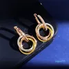 Orecchini di design del cerchio per donne 18k oro vintage 3 colori aretes oorbellen brincos ha numeri collane girocollo anelli di orecchini gioielli