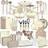 Zestawy naczyń kuchennych 54-częściowe marmurowe nietoperzowe i piecze z zestawem oprogramowania Profesjonalna kolekcja kuchni domowej z wielkości garnków