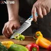 XITUO Damascus Kitchen Knife Set HighQuality 1-7PC Japanese VG10 Steel Chef Knife Cleaver Santoku Boning Fruit Knife Blue Resin