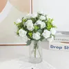 Decorative Flowers Rose Artificial Bouquet Eucalyptus Fake Flower Home Room Table Bedroom Decor Garden Wedding Marriage Decoration Outdoor