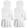 Couvre-chaises 4pcs Polyester blanc Stretch Coverse Slipcover Elastic sans bras