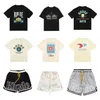 Mens T-shirts Shorts TracksuitSits Designer Printing Letter Rainbow Color Summer Fashion Pantal