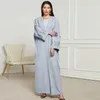 Ethnic Clothing Chic Casual Open Kimono Abaya Muslim Women Shalwar Kamz Jalabiya Embroidery Long Slve African Moroccan Cardigan Gown Robes T240510