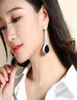 Long Teardrop earring setting Big Big Green Clear and Black water drop stones High Quality Large earrings for party5533024