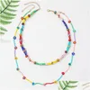 Chokers ketting 2 pc's/set Boheemian mticolor glazen kralen handgemaakte kralen ketting kettingen voor vrouwen strandstijl bloemen cadeau druppel deli dhgeh