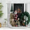 Rideaux de douche rideau de Noël set de Noël foyer d'hiver festival d'hiver décoration de balle de balle murale mural de salle de bain crochet