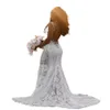 Robes de mariée sirène en dentelle en dentelle romantique pour la mariée VRAIN COUR COUR PRÉDÉE DE DEEP VRIE