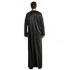 Etniska kläder satin broderi jubba thobe muslimska män mantel islam saudi arabisk klänning eid ramadan thoub thawb abaya klänning kaftan abayas