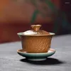 Zestawy herbaciarni | Longquan Celadon Sancai Gajwan Tea Cup Single Non-Set Ceramic Ręcznie robiony ślepy sztylet duża miska