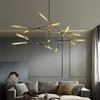 Lampadario a LED a tubo di vetro nordico per soggiorno da pranzo cucina barra da letto lampada a sospensione decorazione per la casa sospesa