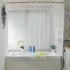Rideaux de douche 180 cm rideau transparent peva salle de bain imperméable transparente avec 12pcs crochets à la maison mildiou
