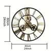 Horloges murales 1PC 24 pouces grandes horloges de vitesse 3D steampunk Roman Numinal Porte silencieuse rustique rétro décoratif