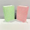 Enveloppe cadeau 5 / 10pcs Couleur Plaid Kraft Paper Sac Candy Biscuit Snack Emballage Festif Festive Party Christmas Home Rangement