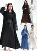 Etniska kläder Ramadan Eid Dubai Black Satin Abaya Turkiet Islam Kimono Muslim Dress sätter bönkläder för kvinnor Kaftan Robe Femme Musulmane T240510