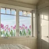 Autocollants de fenêtre feuilles de fleur motif de verre de verre pour la maison pour la chambre à la maison