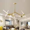 Nordic Herringbone LED Chandelier Lighting Black Golden Metal Takhänge hängande lampa för levande matsal sovrum g9