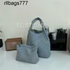 Denim 2024 Jodie Tote Venetabottegs Bag for Women with Large Capacity High-end Feel Handmade Woven Bag Niche Design