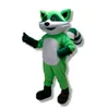 2025 Personnalisation Green Raccoon Mascot Costume Performance Fun Tost Funfit Party Party Halloween Outdoor tenue costume Festival Robe Adult Taille