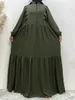 Ubranie etniczne muzułmańskie kobiety na Bliskim Wschodzie Abaya luźne styl szyfonowy długi sukienka solidna odzież islamska