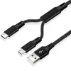 2024 2 en 1 Micro USB Cable Cable C Câbles Chargeur Fast Charge Câble Tablet Téléphone Cordon de charge 2in1