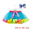 Rainbow Colors Mini Short Girls Dresses Plus Size Ruffles Puffy Tutu kjolar för småbarn Barn Dance Party Holiday Dress Flower Girl Dress