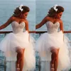 Nouveau style chérie bling courte gonfy Prom Party Dressess Front Front Long arrière robes de fête perles blancs robes de bal plus basses dh818 203r