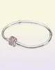 Bracelet de fermoir Signature Fancy Pink CZ Authentic 925 Silver Sterling Fits European Style Jewelry Charms Beads Andy Jewel 590723CZS8338461