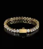 Bracelets de bijoux 3 mm 4 mm 5 mm Chaînes de tennis Design pour femmes Bracelet en acier Hip Hop Hop Hop avec CZ Diamond Lover Gold S9622647