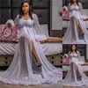 Ilusão Mulheres Sexy Lady Tulle Sleepwear roupas de casamento vestuário de roupas de noiva Bathrobe