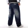 Jeans vintage de streetwear Hip Hop Oversize Black Wide Legal Jeans Pants Jeans Jeans calças para homens Diário Roupa Classic Straight Tamanho 30-46