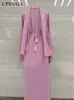 Etniska kläder Deluxe Dubai Diamond Muslim Women Modest Dress Elegant Arab Women Pannband Abaya 2024 Islamiska Long Slave Trkiye -kläder T240510