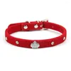 Colliers de chien Velvet Small Collar Bling Diamond avec décoration de la couronne en strass pour chiens moyens de chiens moyens