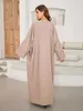 Ethnische Kleidung Monde Stickerei Batwing Slve Offen Kimono Abaya Bescheidener Dubai marokkanische Frauen Kaftan Jalabiyat Turkish African Islamic Clothing T240510