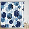 Shower Curtains Geometric Curtain Modern Square Marble Creative Texture Watercolor Print Polyester Home Bathroom Decoration With Hooks