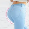 Pantaloni a matita ad alta elastica color jeans