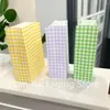 Enveloppe cadeau 5 / 10pcs Couleur Plaid Kraft Paper Sac Candy Biscuit Snack Emballage Festif Festive Party Christmas Home Rangement