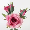 Fleurs décoratives 5 tête rose rose artificiel blanc pivoine de soie de mariée jardin décoration de jardin faux bouquet de fleur multicolore