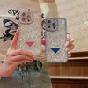 Luxury Glitter Phone Case Designer iPhone fodral för iPhone 15 Pro Max 14 Pro Max 13 12 11 14 Plus 15 Plus Case Fashion Bling paljett Diamond Jeweled Triangle P C Phonecase